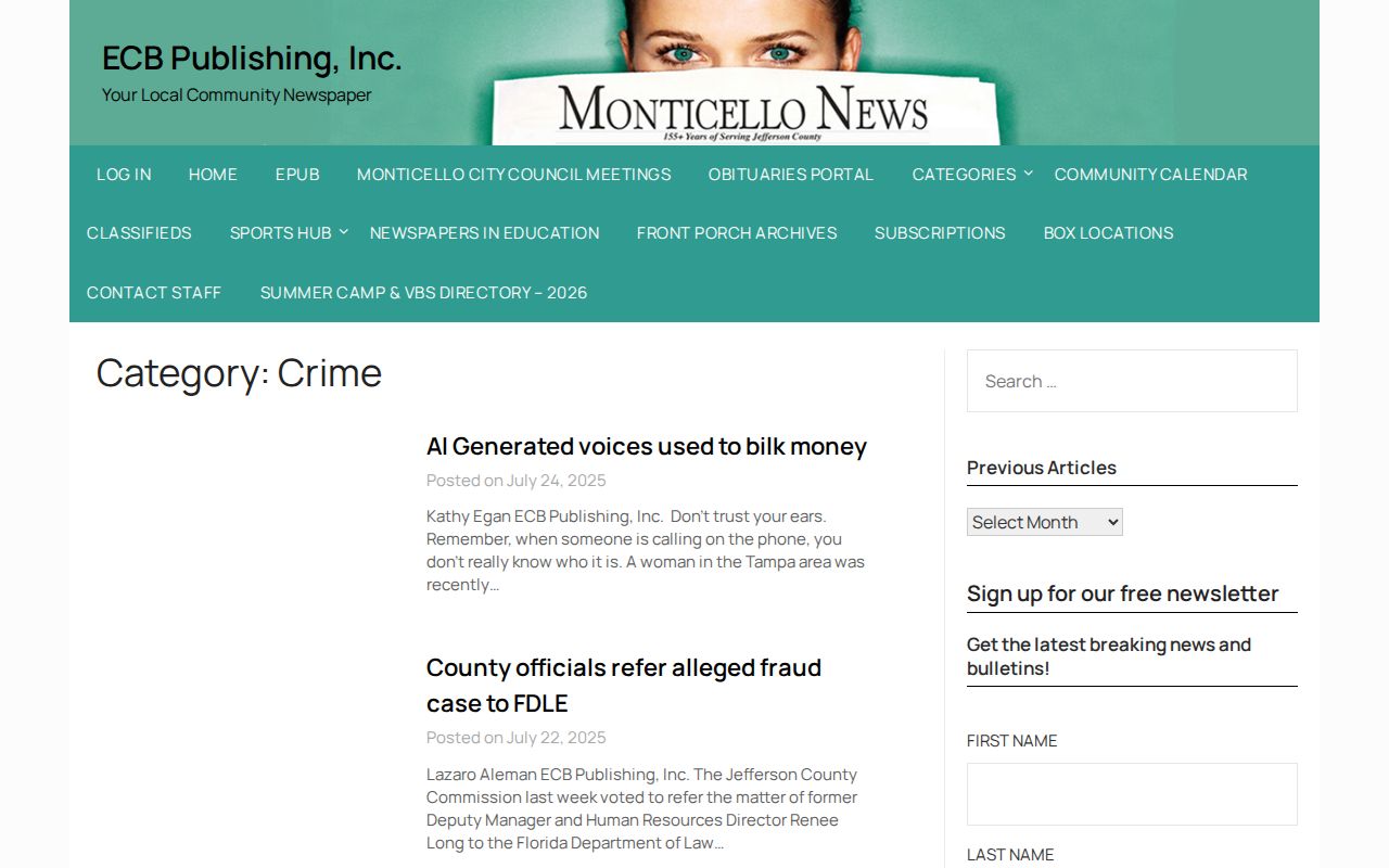 ECB Publishing Jefferson County crime news category
